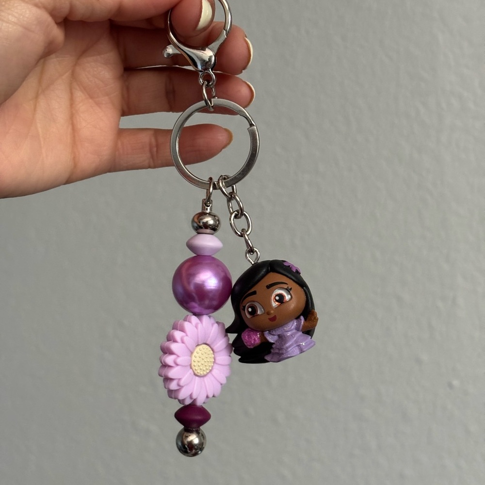 Purple Flower Keychain